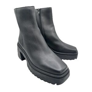 NEW $150 Steve Madden Fella Ankle Boots Black Block Heel‎ Comfort Cushion Sz 8